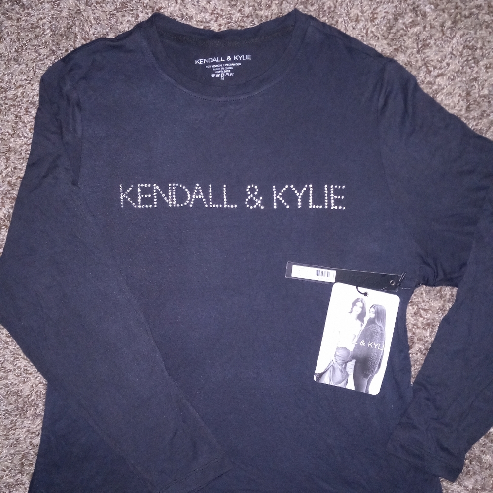 Kendall & Kylie Black Long Sleeve Shirt M